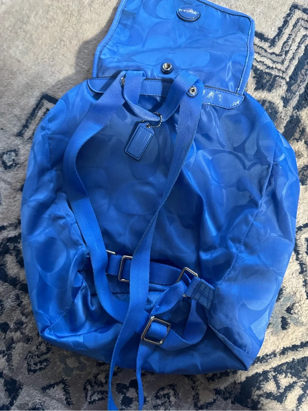 Coach Getaway Signature Packable Backpack - Blue Nylon (F77350) - AS-IS / Flawed